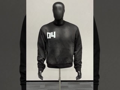 camisola de pescoço de tripulante de strass desbotada