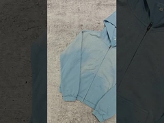 Moletom com capuz de strass pesado Streetwear 2025 personalizado Unissex Em branco Lavagem ácida desbotada com zíper vintage