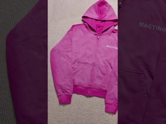 Fatos de treino esportivos folgados com lavagem ácida personalizados para homens, streetwear, com zíper, calças de moletom 100% algodão