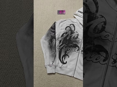 Bordado 3D personalizado Impressão DTG Lavada Suja 500 Gsm Hoodies Vintage Boxy Fit Strass French Terr