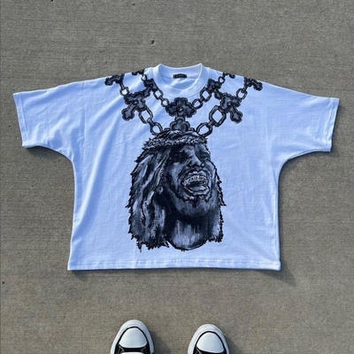 comprar Street Wear Design Gráfico 300Gsm Homem camiseta quadrada de tamanho grande online manufacture