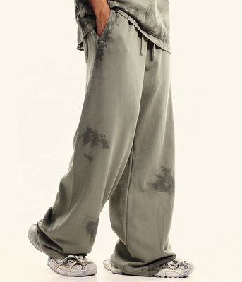 comprar Roupas de rua personalizadas Francês Terry Calças de corrida Pantalões pintados à mão Calças de treino vintage de grande porte online manufacture