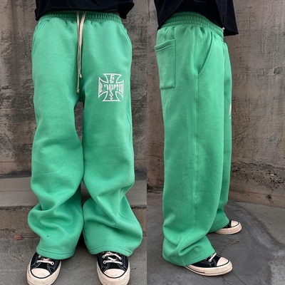 comprar Street Style Custom Logo Acid Wash Sweatpants com perna larga e reta online manufacture