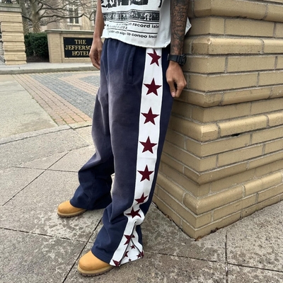 comprar Roupas de rua personalizadas para homens Calças anti-estáticas em estilo de saco com listras laterais online manufacture