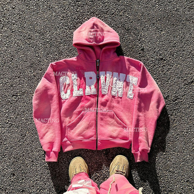 comprar Logotipo personalizado Roupas de rua Superdimensionado 500gm Capuz lavado com ácido com bordados de chenille online manufacture