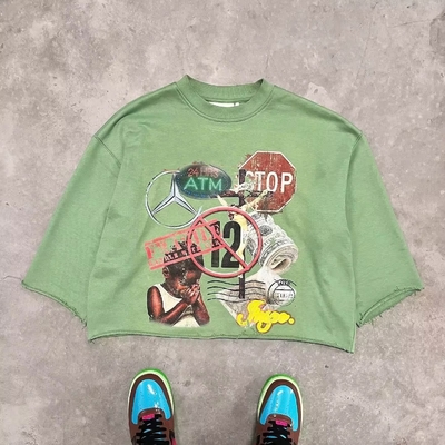 comprar T-shirt masculino cortado colorido 100% algodão peso pesado gráfico 3/4 manga online manufacture