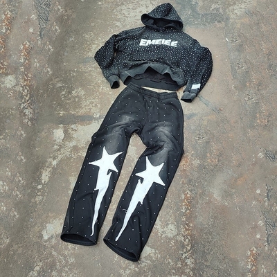 comprar custom Acid Wash 2 Piece jogger tracksuit jogging suits para homens DTG Printing Design empilhado online manufacture