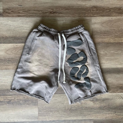 comprar Acid Wash Sol desbotado Shorts de grandes dimensões Logotipo personalizado Impressão Puff Joggers franceses Terry masculinos online manufacture