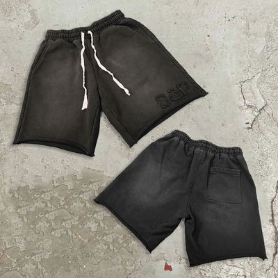 comprar Embroidery Distressed Patch Acid Wash Vintage Cotton Jogger Sweat Shorts no tamanho do homem online manufacture