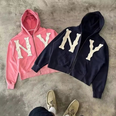 comprar Roupas de rua unisex de grande porte de corte de borda de madeira com capuz com desenho personalizado online manufacture