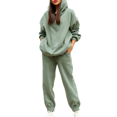 comprar Trajes de mulher personalizados com capuz em branco e calças de treino para a temporada de outono online manufacture