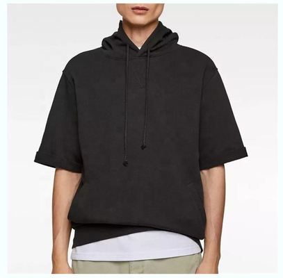 comprar Algodão Francês Terry Homens camisetas grandes em branco Drop Shoulder Hoodie em tecido colorido online manufacture