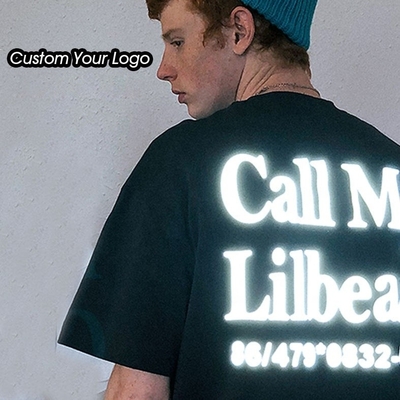 comprar Impressão Unisex personalizada Gráfica de luxo Camisa refletiva de algodão pesado para homens online manufacture