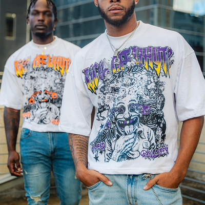 comprar Camisa de ginástica masculina de boxy Streetwear 350 gsm Camisa de pesos pesados de imitação de pescoço online manufacture