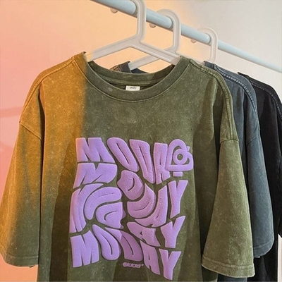 comprar Boxy Fit Vintage Acid Wash Distressed Oversized Drop Shoulder T-Shirt S-5XL ou Personalizado online manufacture