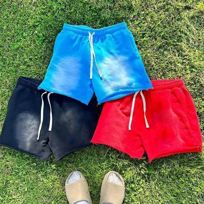 comprar Calças curtas de peso pesado Francês Terry Custom Preto Plus Size Calças curtas de suor desbotadas online manufacture