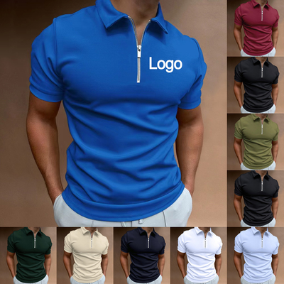 comprar Etiquetas personalizadas camisa de polo masculina poliéster Spandex respirável fechadura Manga curta online manufacture