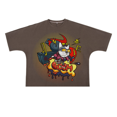 comprar Algodão Homem T-shirt grande em 300 Gsm Algodão Sem costura Manga curta Camisa cortada de caixa Homens online manufacture