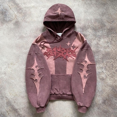 comprar Homens/Mulheres/Unisex Custom Vintage Acid Lavado Duas cores Bloco de costura Oversized Boxy Hoodie online manufacture