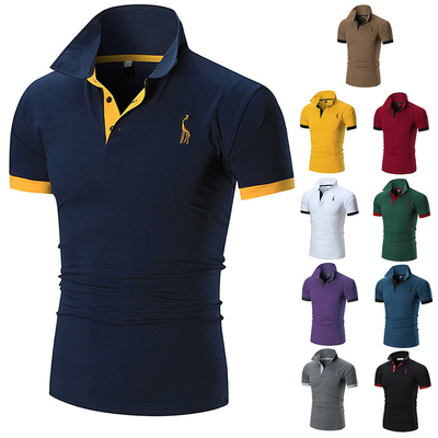 comprar Métodos de impressão personalizados Camisas de polo de homens bordados de veado para estilo casual de verão online manufacture