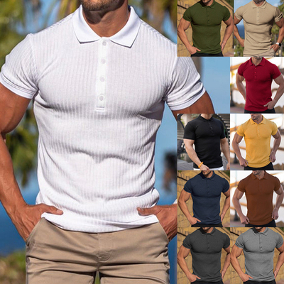 comprar Camisas de polo de poliéster impressas sob encomenda Design colorido com listras para estilo de vida ativo masculino online manufacture