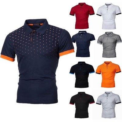 comprar Suporte 7 dias Encomenda de amostra Tempo de entrega Camisa de polo masculina de cor sólida com impressão de Polka Dot online manufacture