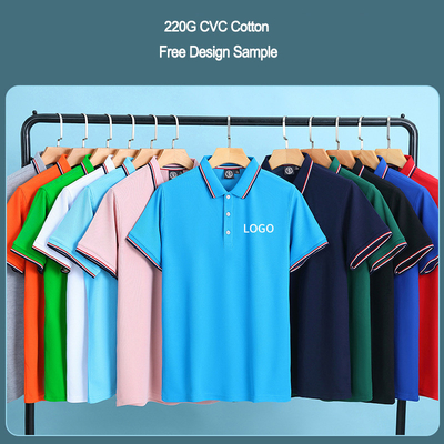 comprar Impressão de tela de seda Logotipo personalizado Cor sólida Plain Blank Prime CVC Cotton Polo Shirts online manufacture