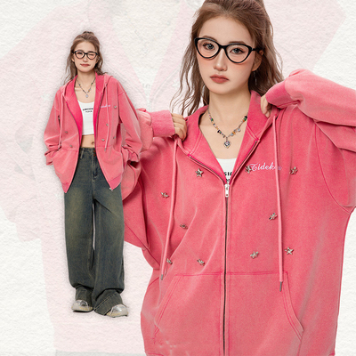 comprar Custom Y2k Girls Rhinestone Bling Star Zip Up Hoodies em S-6XL ou tamanho personalizado online manufacture