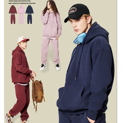comprar Camisola com capuz bordada pesada 350gm Peso pesado Algodão Francês Terry Fleece espesso Hoodie Homens online manufacture