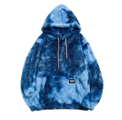 comprar Método de Tecelagem Tricoteada Capuzes Tye-Dye para Homens com Moda Falsa de Pele online manufacture