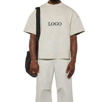 comprar Hip Hop Style 300gm 100% algodão Homens Custom Drop Shoulder Oversized T-Shirt cortado online manufacture
