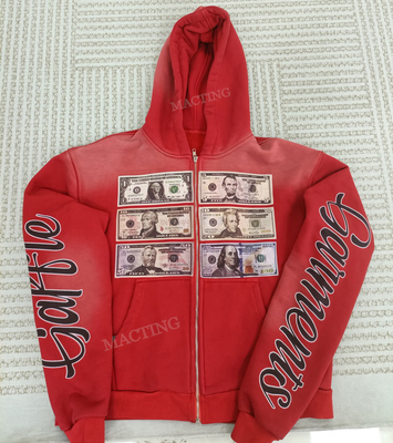 comprar Vintage Acid Wash Distressed Hoodie para Outono Streetwear em 500 Gsm French Terry online manufacture