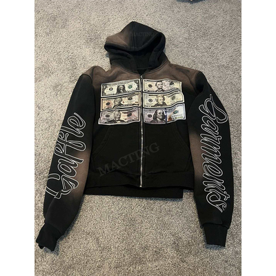 comprar Customizado 600 Gsm Pesos pesados Francês Terry Vintage Acid Wash Distressed Sun Fading Hoodie online manufacture