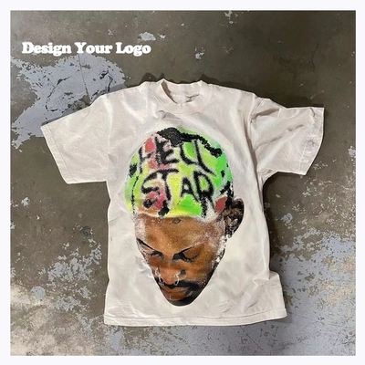 comprar T-shirt personalizado para homens lavagem ácida impressão de tela de caixa peso pesado 100% algodão 180-400gm online manufacture