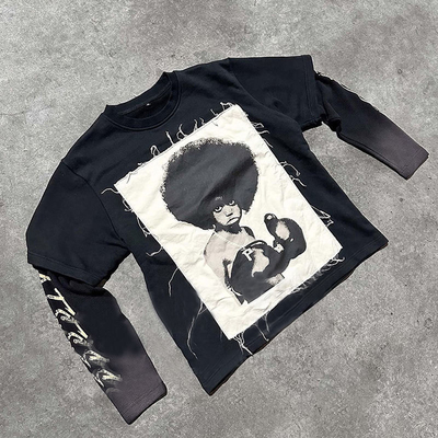 comprar T-shirt de bordado de bordados de tamanho grande para homens online manufacture