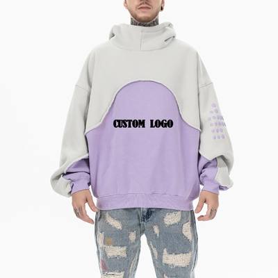 comprar Puff Print Homens Two Tone Hoodie Alto Peso Calor pullover de lã de capuz Drop Shoulder online manufacture