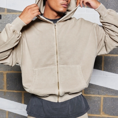 comprar Detecção de agulhas Roupas de rua personalizadas Capuz cortado para homens em material de algodão pesado online manufacture