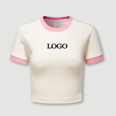 comprar Custom Y2k Streetwear gráfico impresso Pink Baby Tee Ringer Crop Top T-shirt para mulheres online manufacture