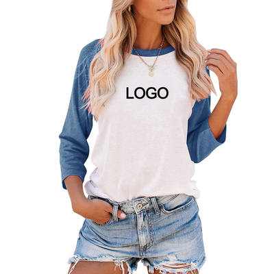 comprar 6xl 4x 3/4 jaqueta de manga com camisa de manga longa Mulheres Poliéster Algodão Crew Neck Blank Raglan Baseball Jersey T-Shirt online manufacture