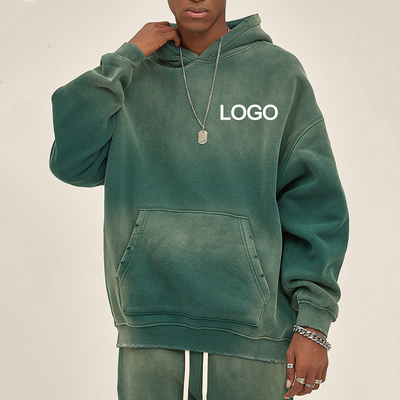 comprar Vintage Homem lavado e desbotado oversized Hoodie com Custom 2023 Spray Process Dyeing online manufacture