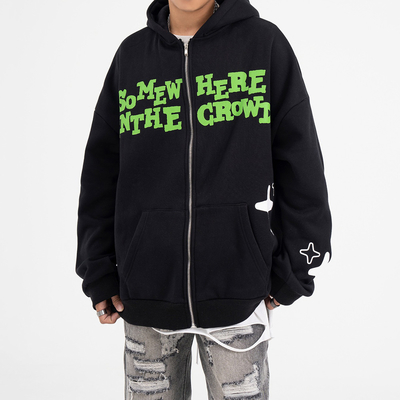 comprar Roupas de rua customizadas Unisex Y2k Zipup Hoodie com impressão 3D Puff e fechamento completo do zip online manufacture