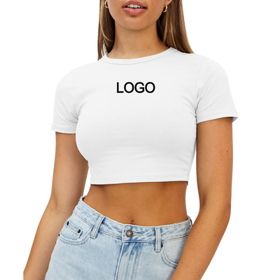 comprar T-shirts personalizados Slim Fit Moda Manga Curta para meninas adolescentes e mulheres High Street online manufacture