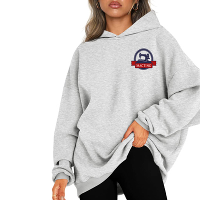comprar Outono Branco Preto Camisa de maior tamanho com capuz Fleece Camisa com capuz Camisa desportiva de manga longa online manufacture