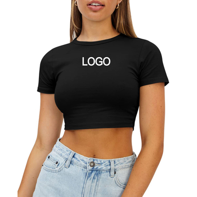 comprar Y2K Ladies Club Short Tank Top Multicolor O-Neck Algodão Blank Fitness Tshirt Slim Crop Top Mulheres online manufacture