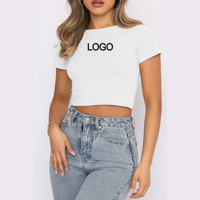 comprar T-shirt de bebê de verão de 2023 Y2k Tops de cultivo T-shirt sexy camisa fina em branco para mulher tamanhos M online manufacture