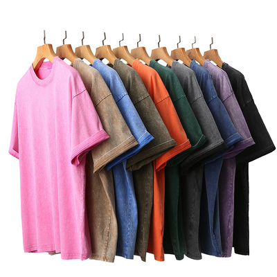 comprar Lavar camisetas em branco vintage de aflição camisetas de lavagem de ácido masculino mulheres online manufacture