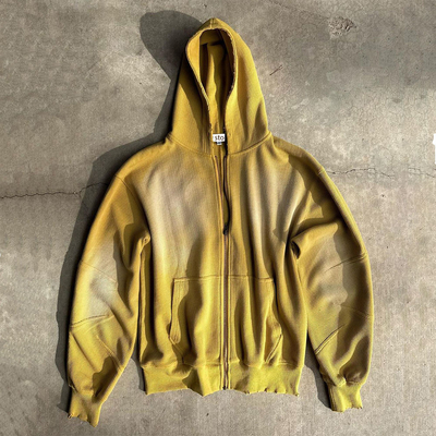 comprar Vintage Sun Fading Acid Wash Waffle Hoodies de tricô para S-6XL ou Streetwear de tamanho personalizado online manufacture