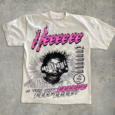 comprar Impressão de logotipo personalizado camisetas 220gm de algodão camisetas pesadas de grande porte tela impressa trio de pescoço camisetas homens online manufacture