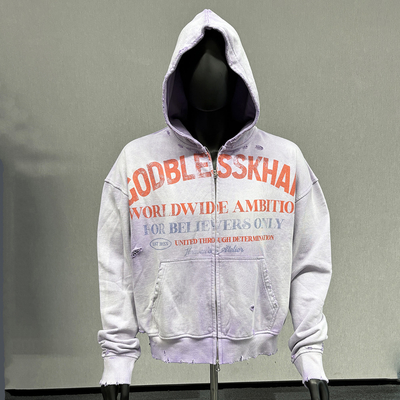 comprar S-6XL Dimensões personalizadas Hoodie de aflição 100% de algodão Francês Terry Sol Desbotado Acid Wash online manufacture