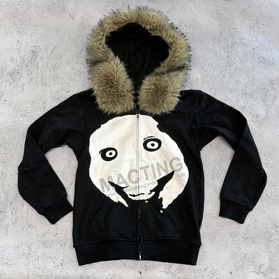 comprar Camiseta de Inverno de Creme de Couro Falsos Grossa e Capuzada com Zip Up em Estilo de Jaqueta de Zipper Cortada em Caixão para Homens online manufacture
